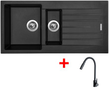 Sinks PERFECTO 1000.1 Pureblack + ELASTA S černá matná 